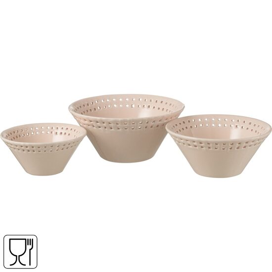 J-LINE keramikas bļodu komplekts 3gab, d14/d17d20cm, rozā